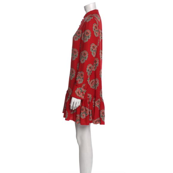 Alexander Mcqueen Poppy print silk flounced dress - Picture 6 of 7